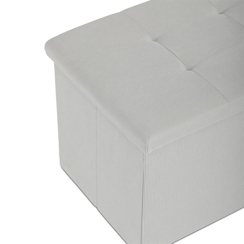 Taburet s úložným prostorem, krémová, manšestrová látka, TAB-472 CRM6