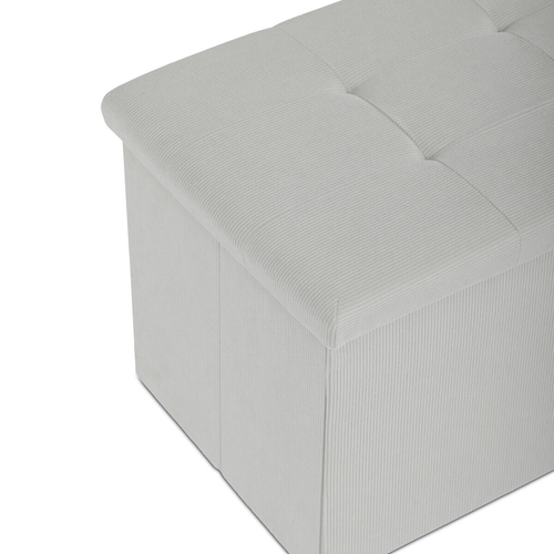 Taburet s úložným prostorem, krémová, manšestrová látka, TAB-472 CRM6