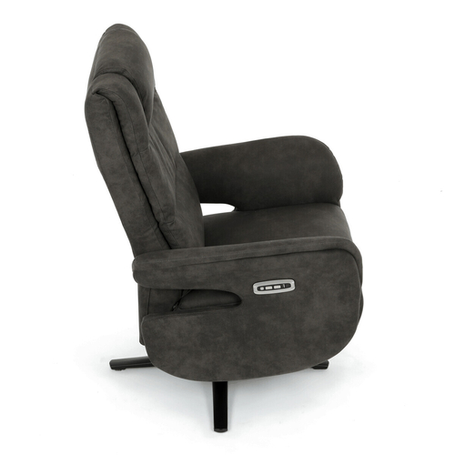 Polohovací křeslo, elektrické zabudované ovládání, funkce zero gravity, šedá, látka vintage, TV-C5590 SIL3