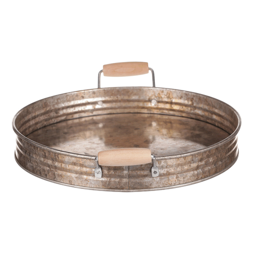 Tác kovový - tvar pánve, zinkový, barva měděná