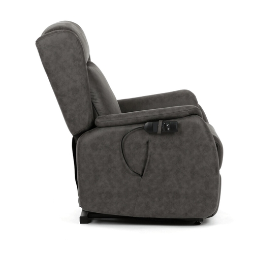 Polohovací křeslo, elektrické kabelové ovládání, černá, látka vintage, TV-L8902 BK3