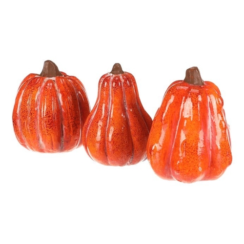 Dýně keramická - mix 3 druhů, oranžová, cena za balení (3 ks)