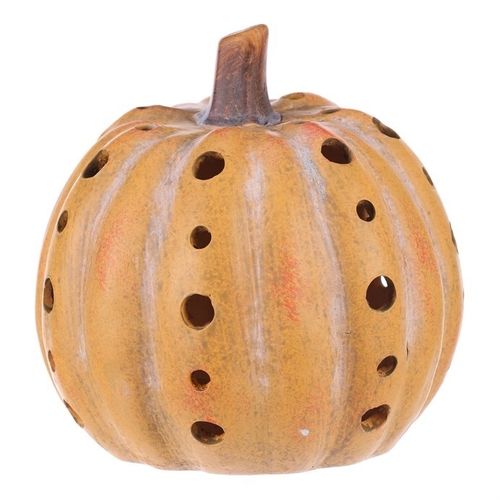 Dýně s otvory v pruzích - keramika, žlutá