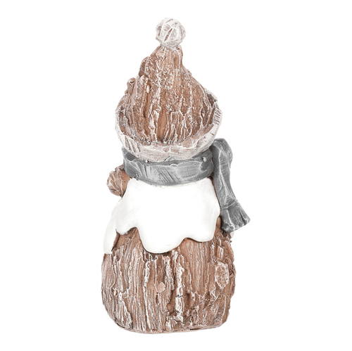 Sněhulák - figurka z polyresinu, imitace dřeva