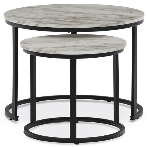 Konferenční stolek 70x70x51cm, mdf, mramor, CT-X7122 WT