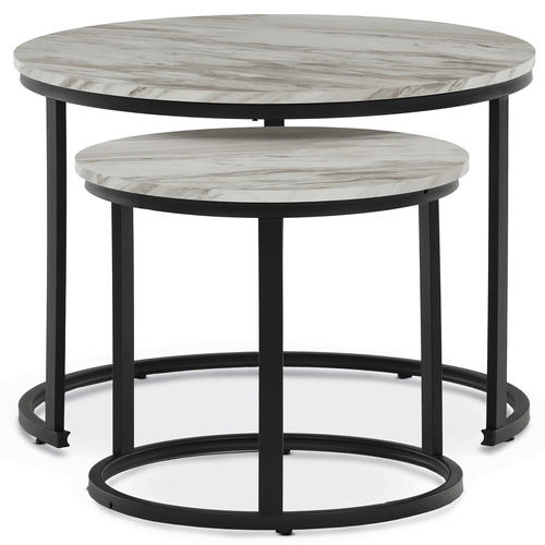 Konferenční stolek 70x70x51cm, mdf, mramor, CT-X7122 WT