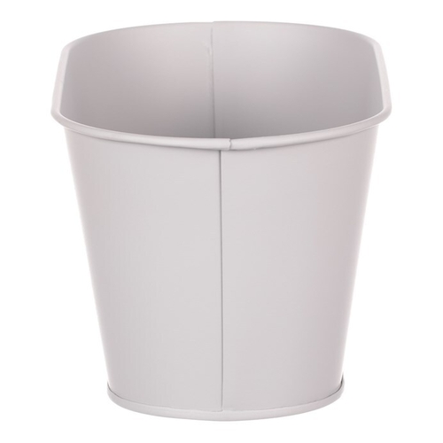 Obal kovový - truhlík s kopretinami, barva šedá