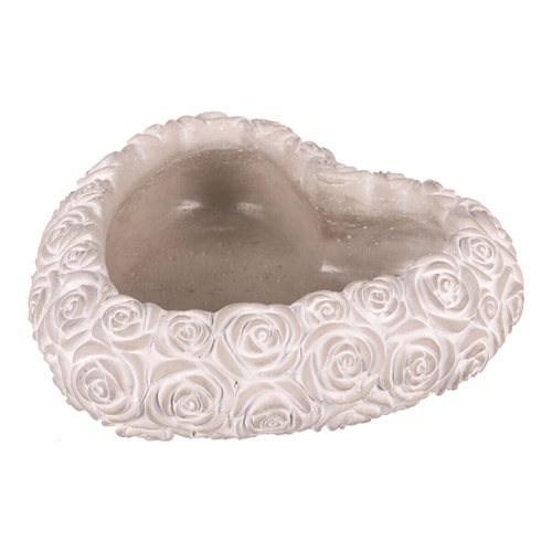 Obal na květiny - srdce s růžemi, beton, šedý