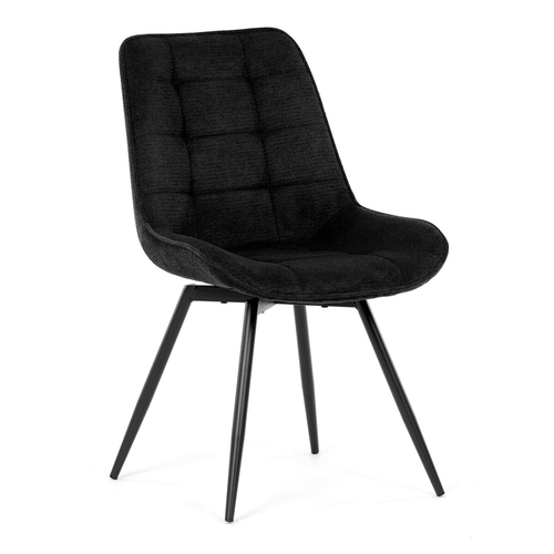 Jídelní židle otočná 180°, černá, látka, HC-T1130 BK2