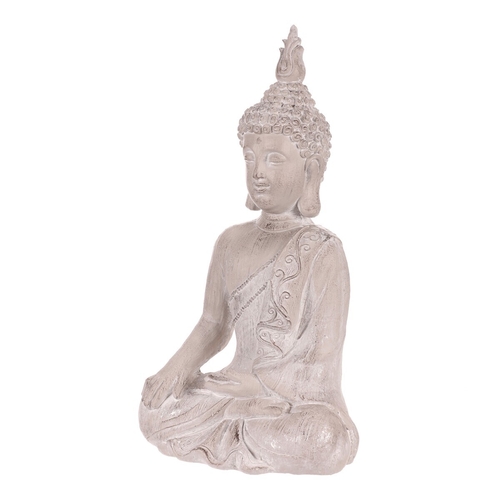 Buddha - soška z polyresinu, barva šedá