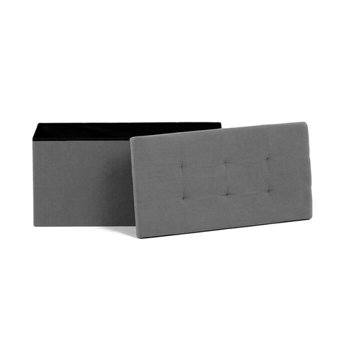 Taburet s úložným prostorem, šedá, manšestrová látka, TAB-472 GREY6