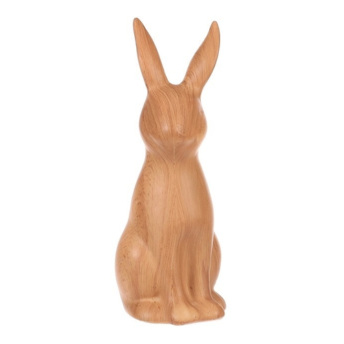 Zajíc - polyresinová figurka, malá, imitace dřeva