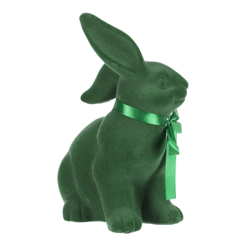 Zajíc - keramická figurka, semišový povrch, vel. L, zelená