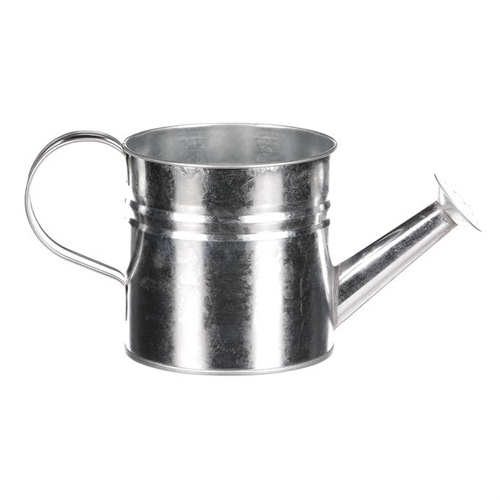 Obal na květiny - konev, zinkový, barva stříbrná