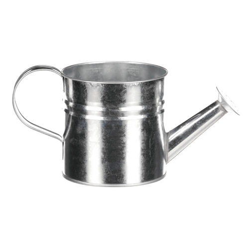 Obal na květiny - konev, zinkový, barva stříbrná