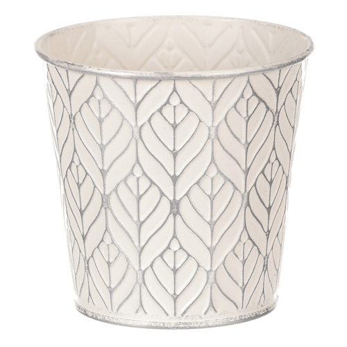 Obal kovový - kulatý, stříbrný vzor, barva šedá