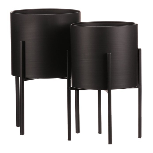 Stojan - kovový, kulatý, černý mat, cena za sadu 2 ks