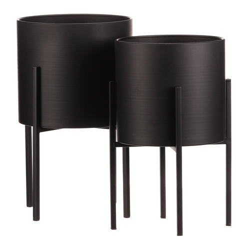 Stojan - kovový, kulatý, černý mat, cena za sadu 2 ks