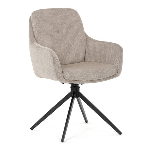 Jídelní židle otočná 180°, béžová, látka, DCH-P3174 LAN2