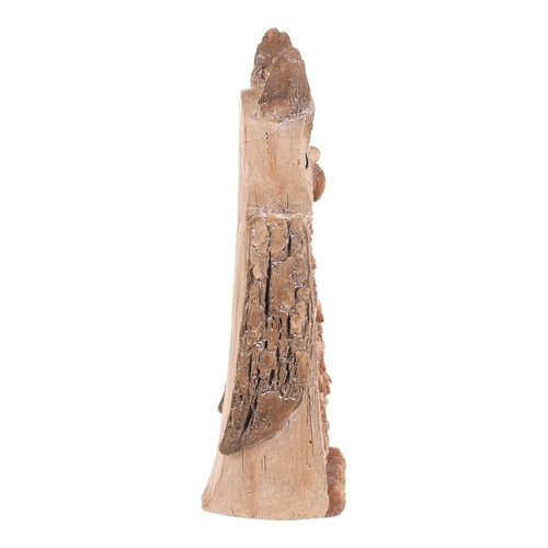 Sova - dekorace s osvětlením, magnesium, imitace dřeva