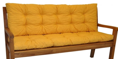Polstr na zahradní lavičku 150 cm - látka žlutý melír