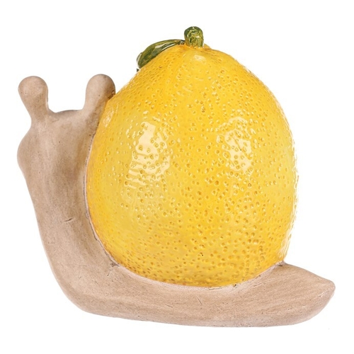 Šnek citrónový - keramická figurka, krémovo-žlutá