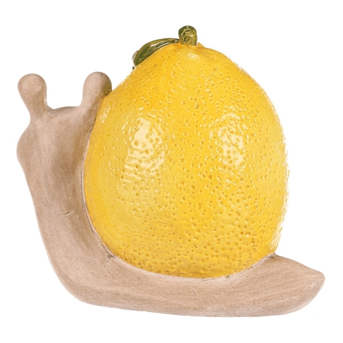 Šnek citrónový - keramická figurka, krémovo-žlutá