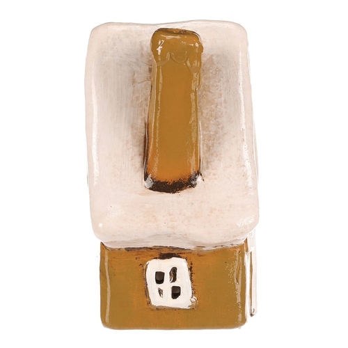 Domeček keramický - LED osvětlení, zelený s bílou střechou