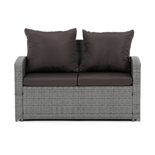 Zahradní sestava, polyratan, šedá, AZ-F1911 GREY
