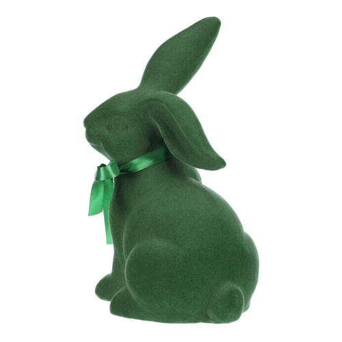 Zajíc - keramická figurka, semišový povrch, vel. L, zelená