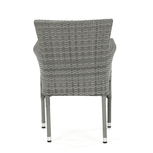 Zahradní židle, kov, polyratan, šedá, AZC-S2118 GREY