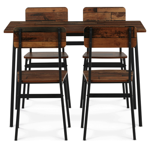 Jídelní set s 4 židlemi, 110x70x76cm, mdf, old wood, AUT-O2155 OLW2