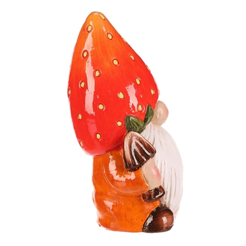 Trpaslík jahodový - keramická figurka, vel. M, barva červená