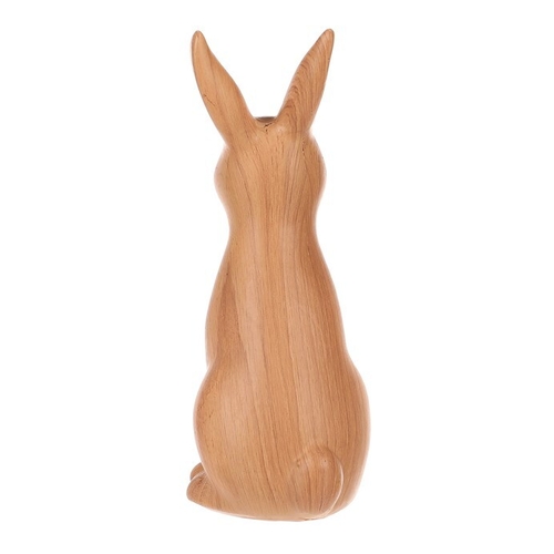 Zajíc - polyresinová figurka, malá, imitace dřeva