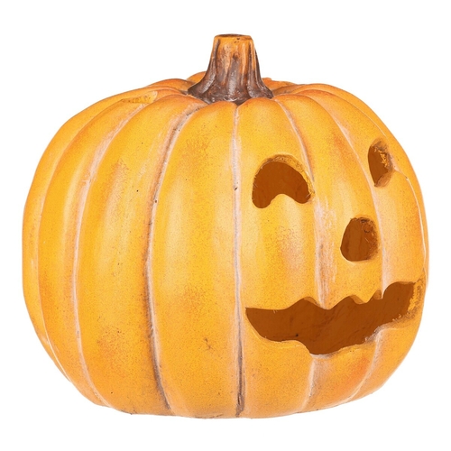 Dýně kulatá s obličejem - magnesium, svícen, žlutá