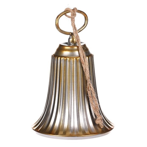 Kovový zvon - závěsný, stříbrno-zlatý