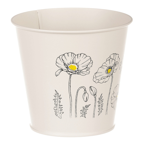 Obal kovový - motiv kvetoucího máku, krémový