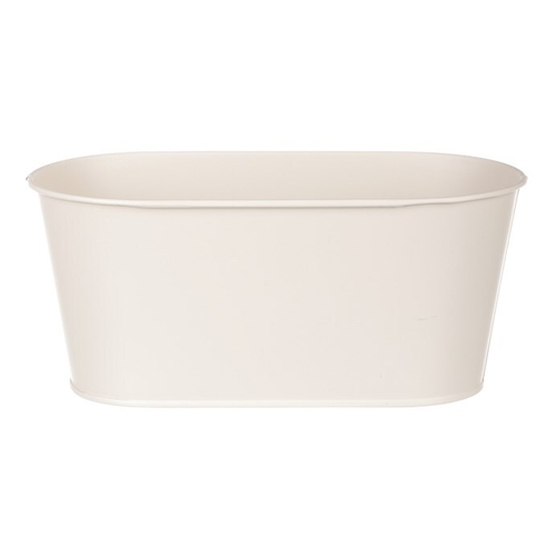 Truhlík kovový - motiv ptáčka, barva krémová