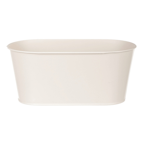 Truhlík kovový - motiv ptáčka, barva krémová