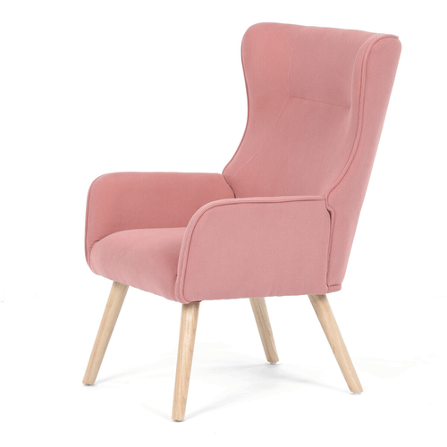 Křeslo ušák, růžová, manšestrová látka, AK-314 PINK2