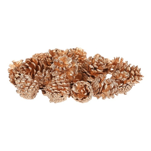 Šišky - pravé borovicové, zlaté, cena za balení (24 ks)