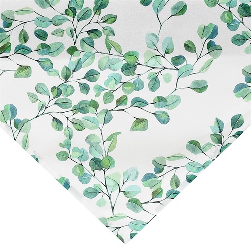 Ubrus - větve se zelenými lístky, 100 % polyester, 80 x 80 cm