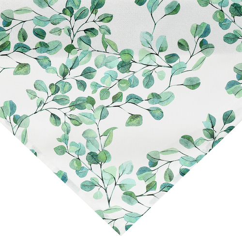 Ubrus - větve se zelenými lístky, 100 % polyester, 80 x 80 cm