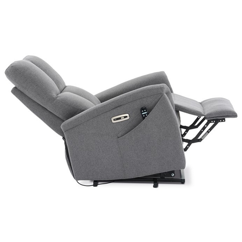 Polohovací křeslo, elektrické zabudované ovládání, šedá, látka, TV-929 GREY2