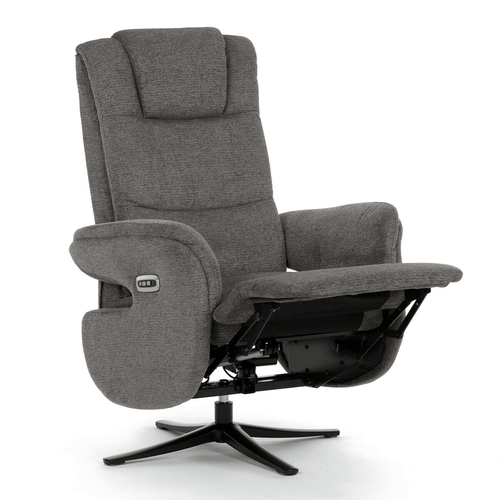 Polohovací křeslo, elektrické zabudované ovládání, funkce zero gravity, šedá, látka, TV-C5590 GREY2