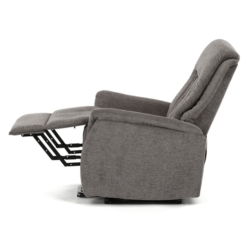 Polohovací křeslo, elektrické zabudované ovládání, šedá, látka, TV-Q8575 GREY2