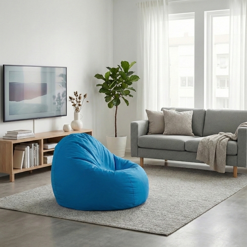 Sedací vak JUMBO modrý s náplní