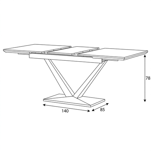Jídelní stůl rozkládací 140-180x85 cm, mdf HT-W1630 WT