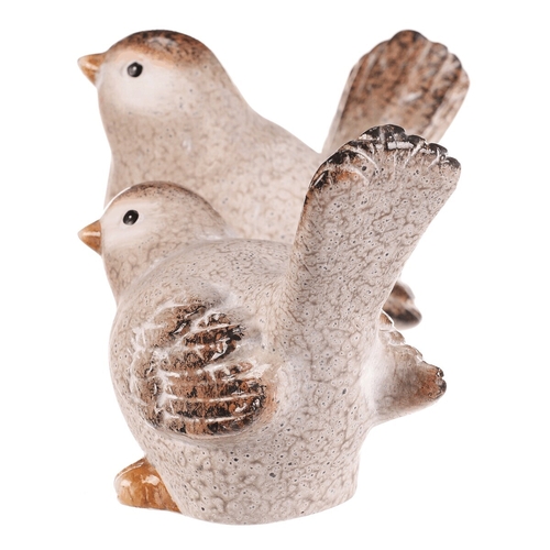 Ptáček - keramická figurka, krémová, vel. L, mix 2, cena za 1 ks