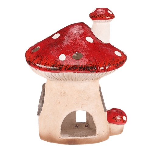 Domeček z magnesia - muchomůrka, na vložení svíčky